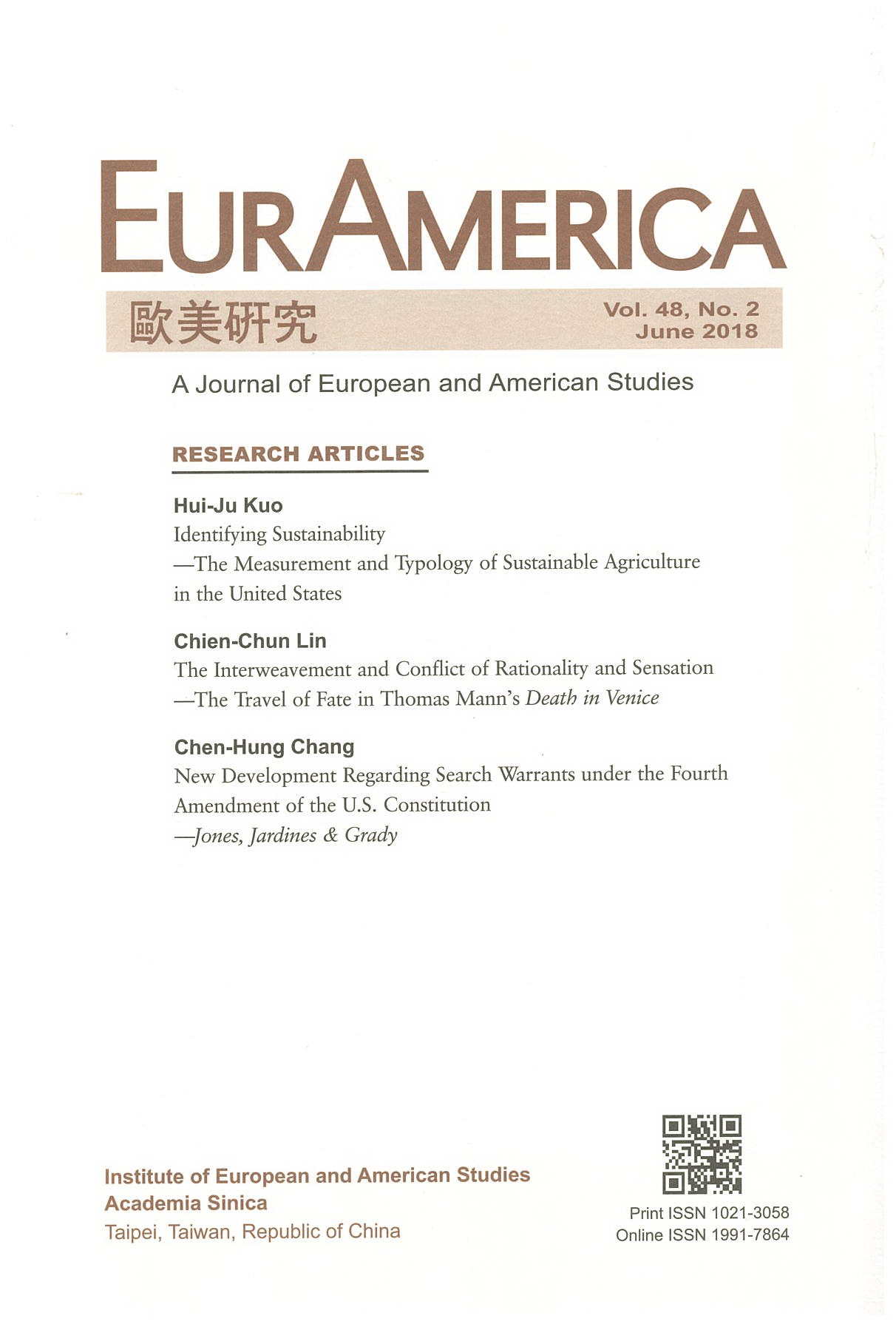 EurAmerica, Vol. 48, No. 2 is Now Available