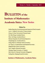 Bulletin of the Institute of Mathematics Academia Sinica New Series, Vol. 13, No. 3 is now available.