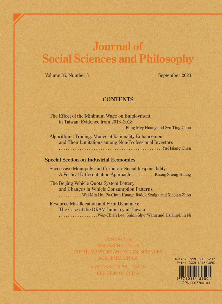 Journal of Social Sciences and Philosophy (Vol. 35, No. 3) has been published