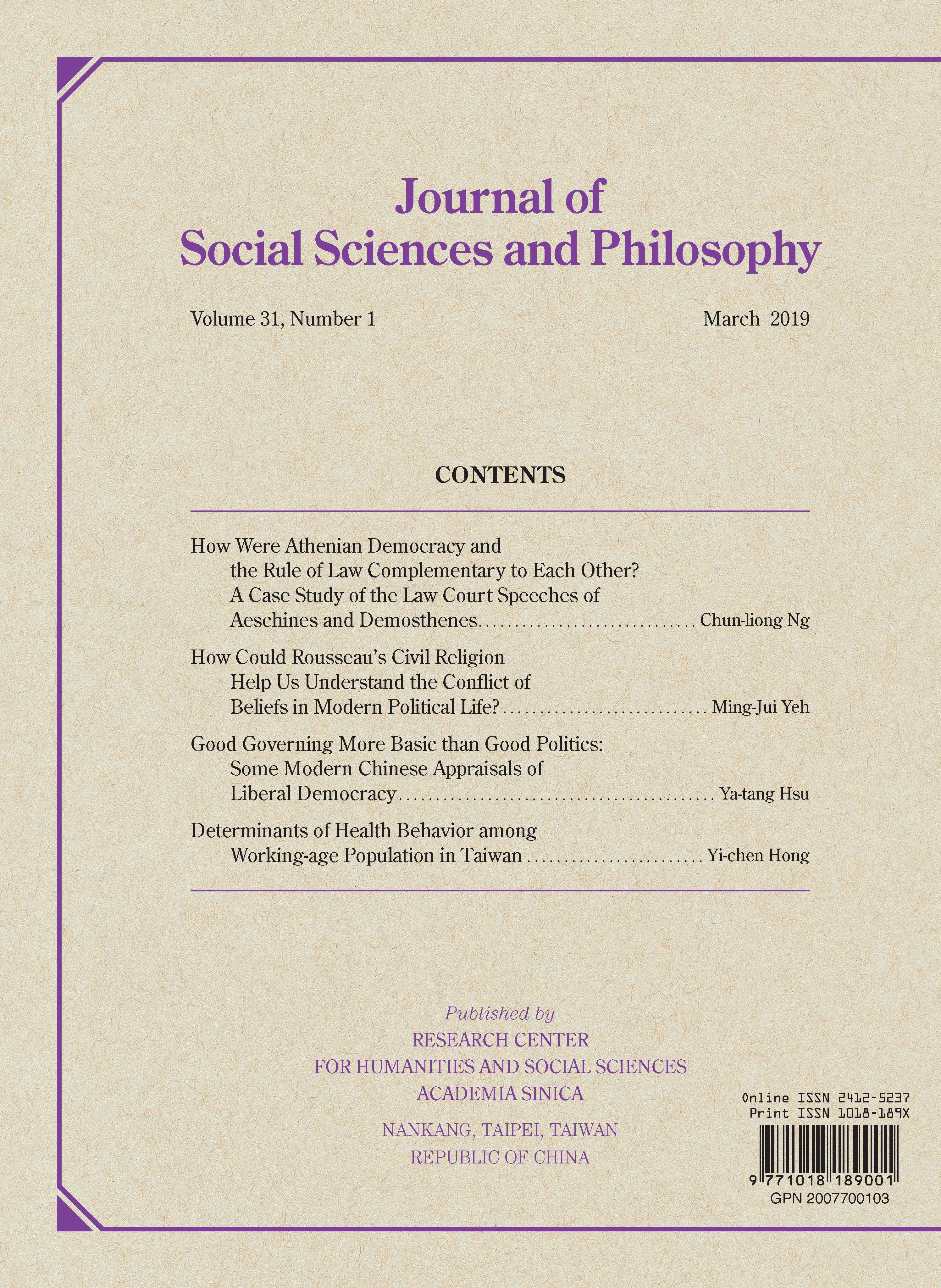 Journal of Social Sciences and Philosophy, Vol.31, No.1 is now available