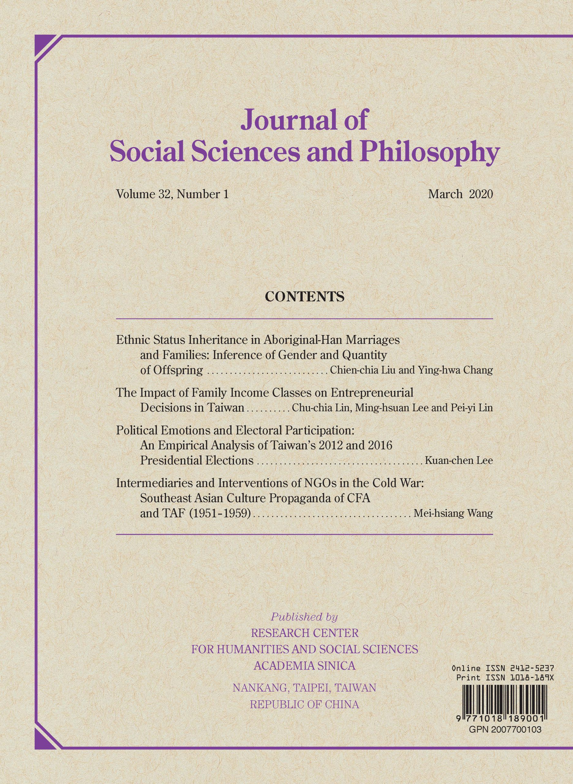 Journal of Social Sciences and Philosophy (Vol.32, No.1) has been published