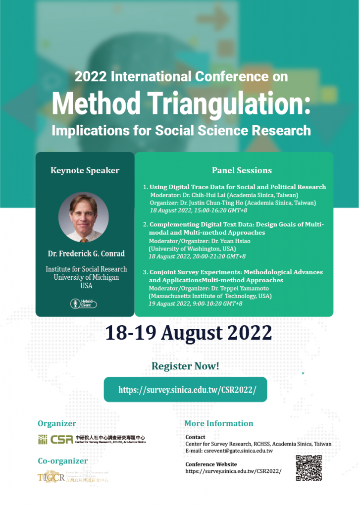 活動報名〉2022 International Conference on Method Triangulation：Implications for Social Science Research
