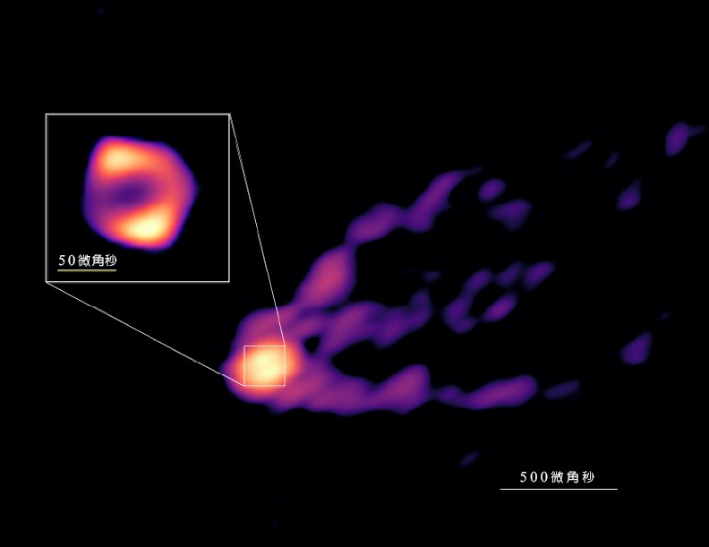 天文學家首次同時拍攝到 M87 黑洞吸積流和強大噴流